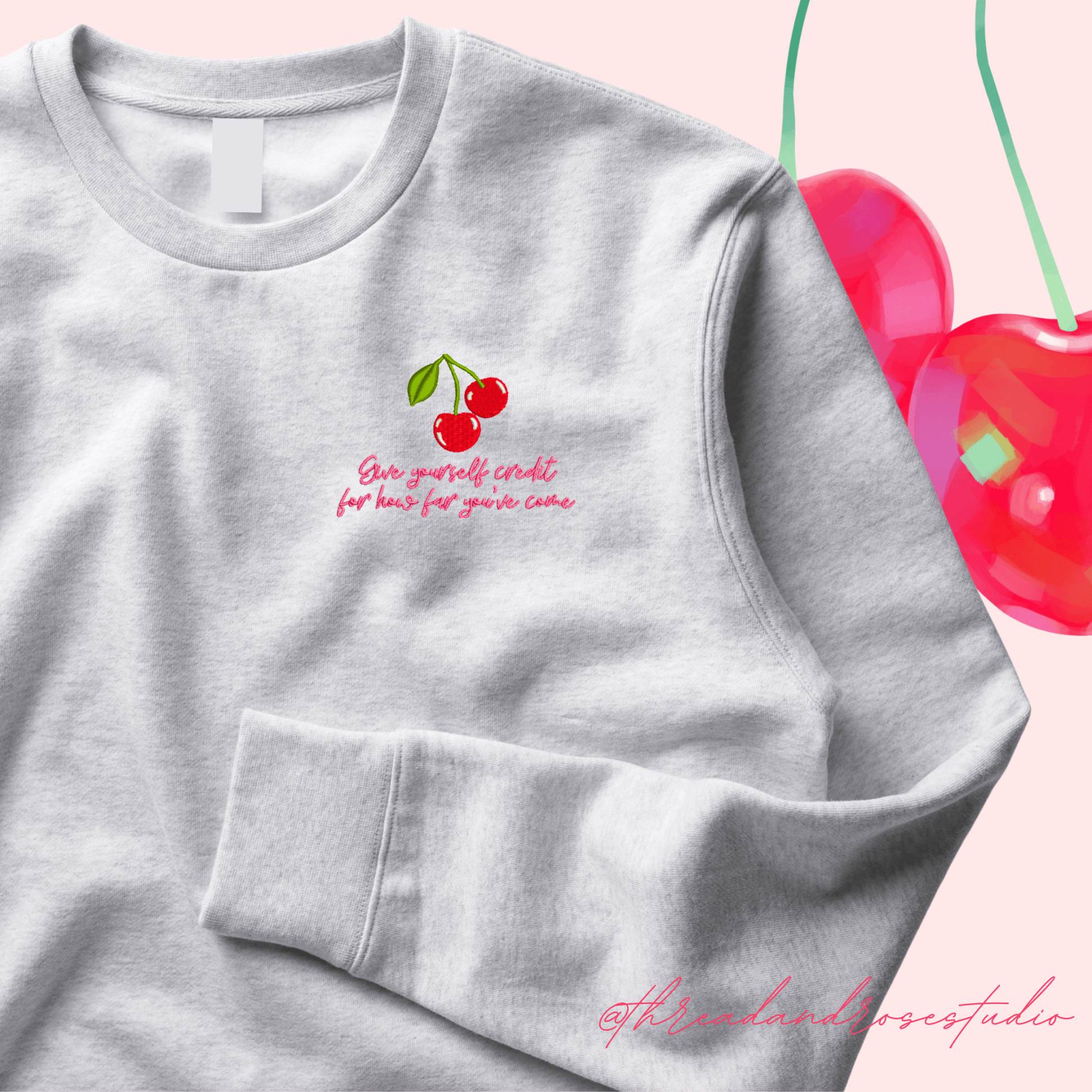 Give Yourself Credit Crewneck - Thread and Rose Embroidery Studio