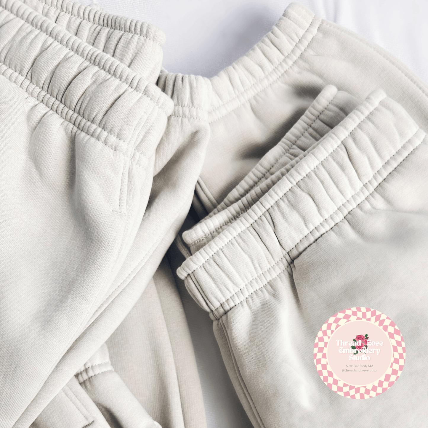 Take Care Luxe Sweatpants - Thread and Rose Embroidery Studio